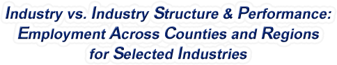 Maine - Industry vs. Industry Structure & Performance: Employment Across Counties and Regions for Selected Industries